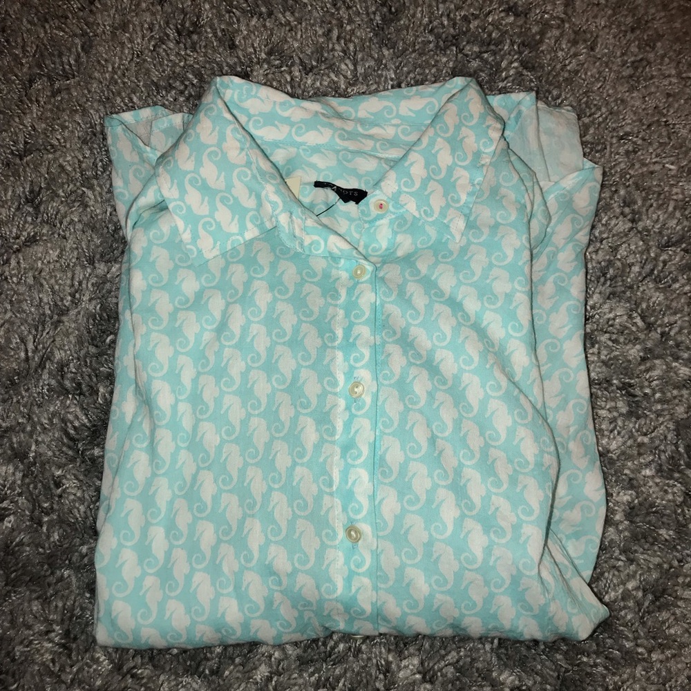 Talbots Seahorse Blouse 🐬🐬